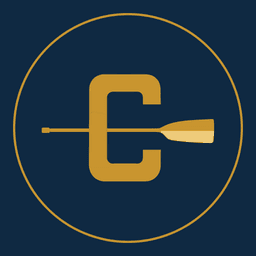Profile picture: the gold mark inside a ring on river navy